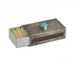 large matchbox cover with turquoise