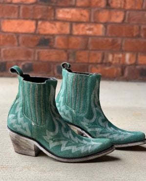 liberty black slip on stitch bootie - available in verdone or forest green!