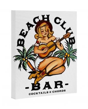 beach club bar art canvas